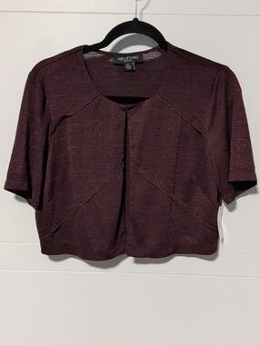 Perceptions Open Front Short-Sleeve Top